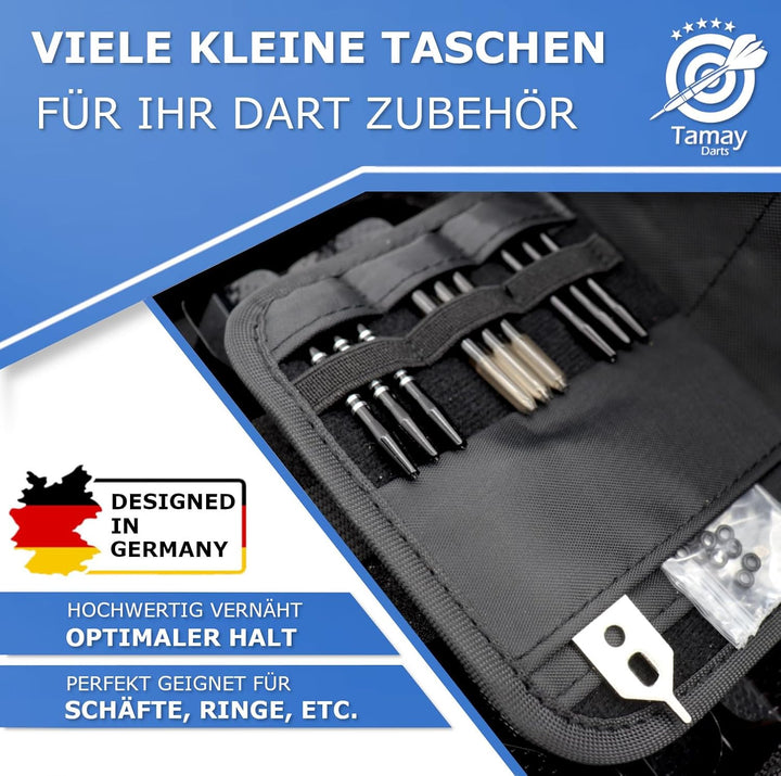 Darttasche Premium I Optimaler halt für 6 Steeldarts oder Softdarts I Dart Tasche zum Schutz Ihrer D