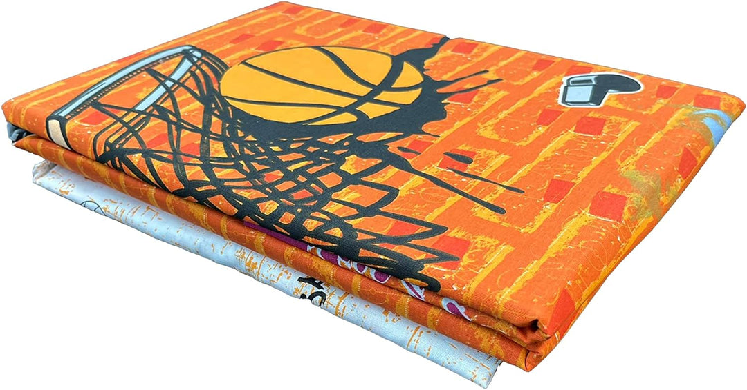 Hermet Basket | Bettwäsche-Set für Einzelbett, Basketball, 100% Baumwolle