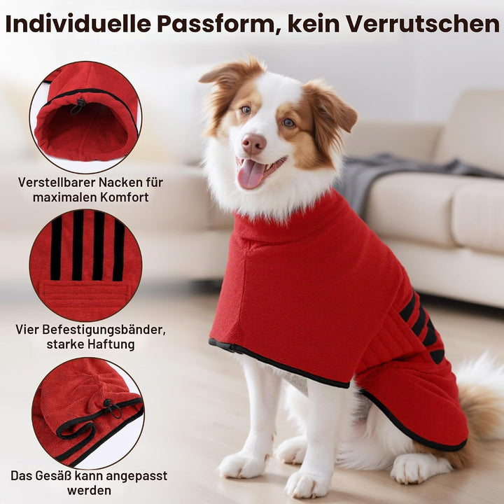 Bademantel für Hunde, Mikrofaser Hundebademantel für mittelgrosse und grosse Hunde, Badetuch, Hundeh