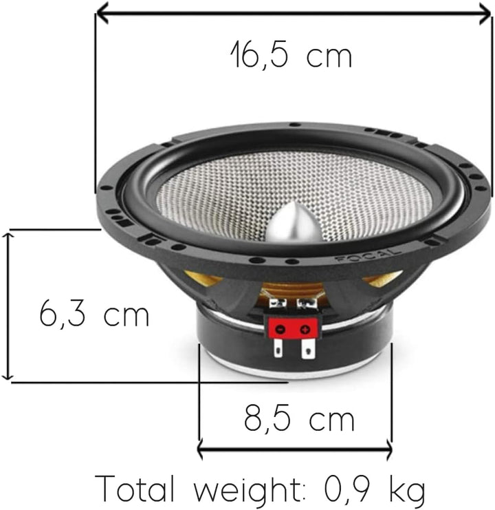1 kit 2 Wege Focal Access 165AS 16,5 cm 165 mm 6,5" Durchmesser 60 watt rms 120 watt max 4 ohm 91,3