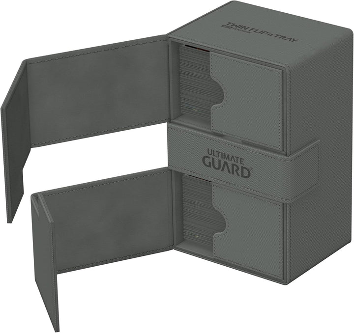 Ultimate Guard UGD011241 Twin Flip`n`Tray 160+ XenoSkin Monocolor Grau Kartenbox, Grau