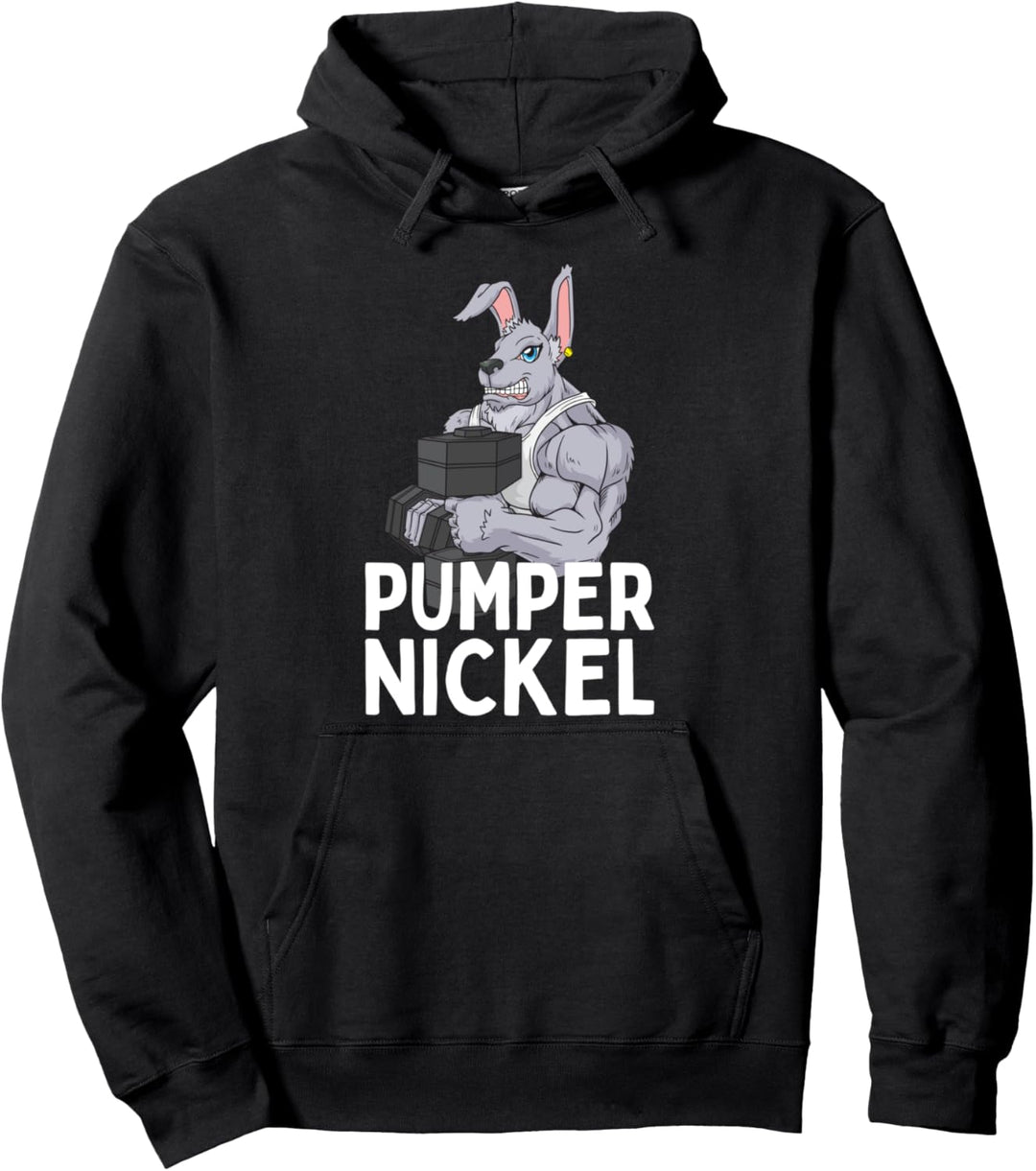 Lustiges Pumpernickel Workout Kaninchen Fitness Gym Pullover Hoodie