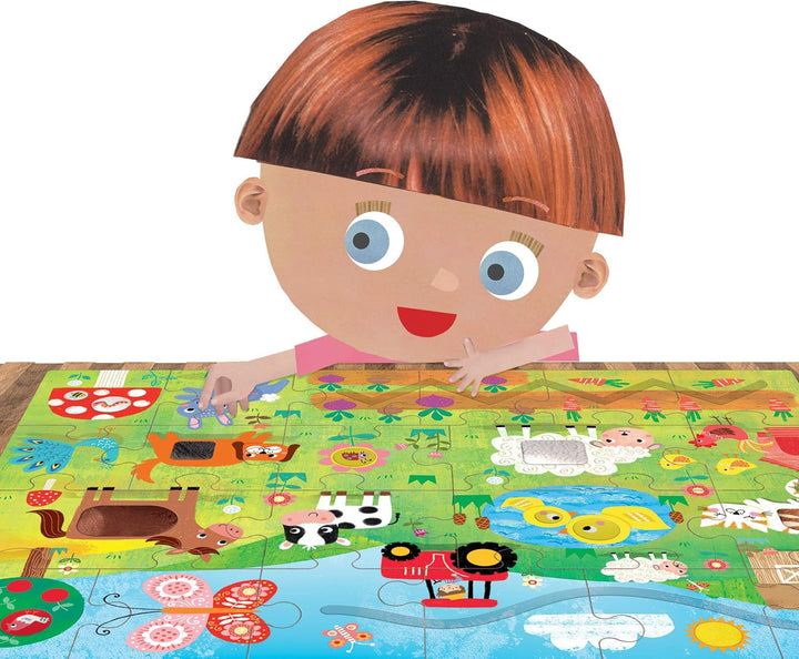Headu 8.05959E+12 Italy Taktile Puzzle Montessori, Mehrfarbig Tactile Puzzle Montessori Farm, Tactil