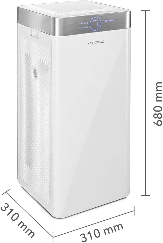 TROTEC Luftreiniger AirgoClean 200 E – HEPA Filter für Allergiker – Räume bis 66 m²/165 m³, Gebläses