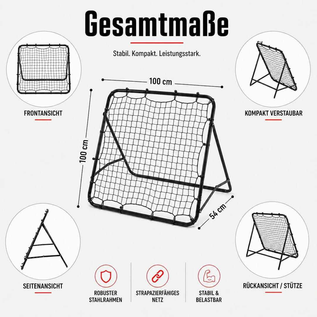 Trintion Fussball Rebound Netz Kinder und Jugendliche Tragbares Prellwand Verstellbar Fussballtor Ki