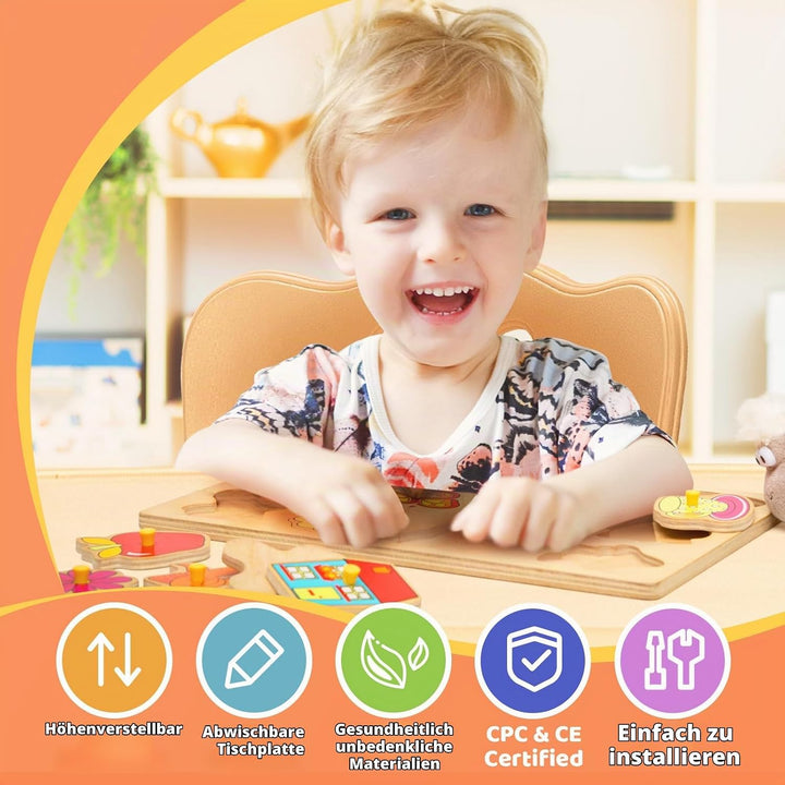 FUNLIO Kinderzimmertisch &amp; -stuhlsets, höhenverstellbar für Kinder im Alter von 3-8 Jahren, leicht a