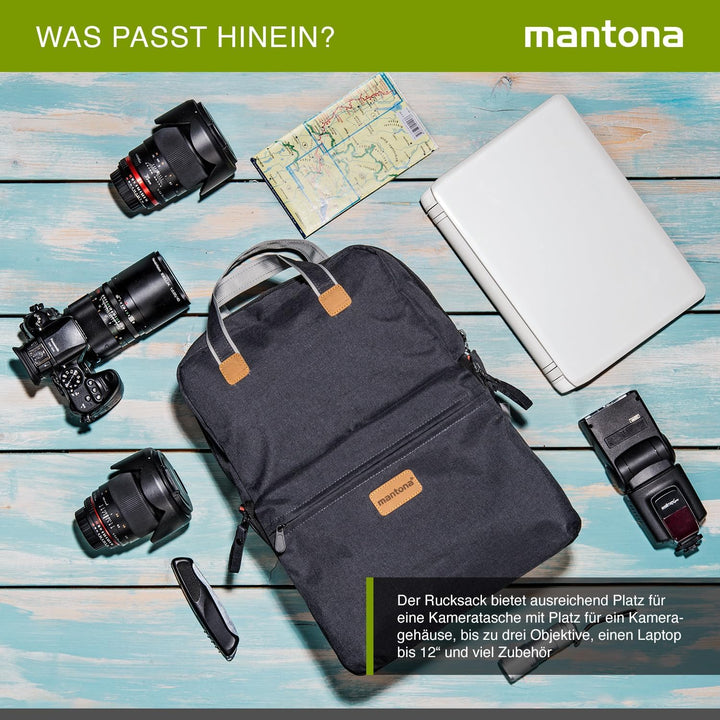Mantona 21345 Urban Companion Fotorucksack und Tasche, anthrazit