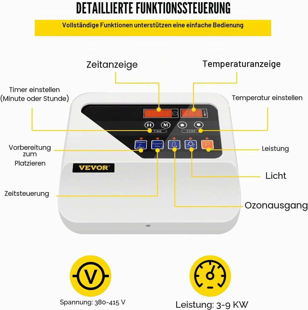 Digitaler Sauna-Steuerung für Saunaofen von 3 bis 9 kW Anzeige digitaler Controller externer Freizei