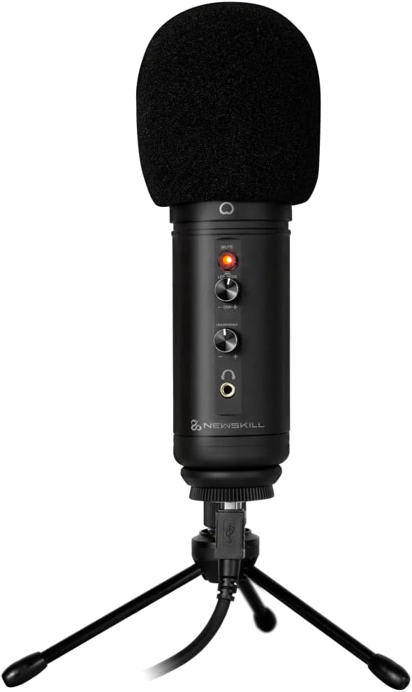 Professionelles Kaliope-Mikrofon für Gaming und Podcast. Schwarz, Schwarz