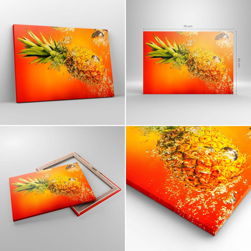 Bilder auf Leinwand Karibik ananas frucht gesund Leinwandbild 70x50cm Wandbilder Dekoration Wohnzimm