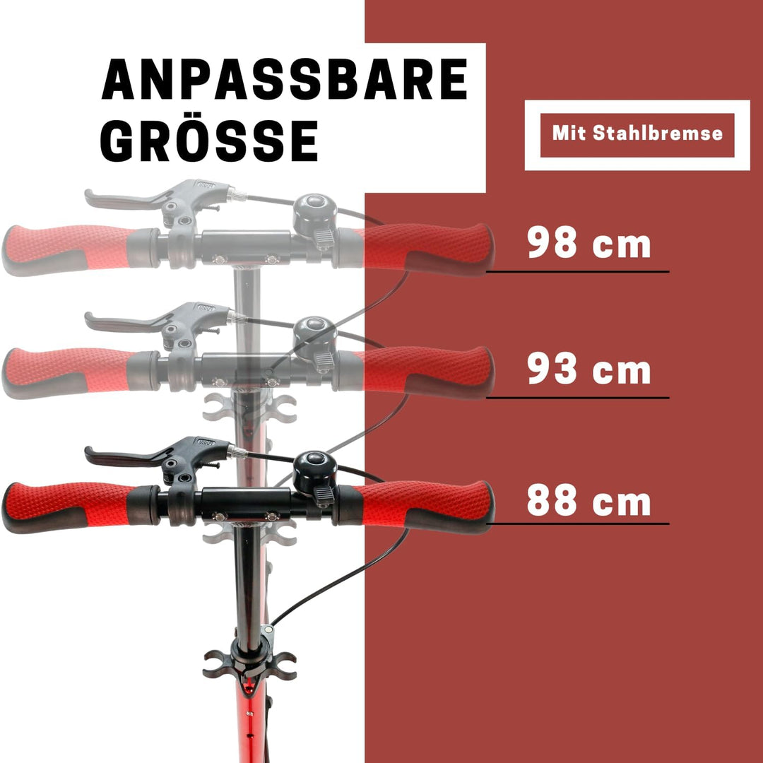 Best Sporting High End Scooter Erwachsene I klappbarer Roller mit Ständer, Handbremse, Klingel und T