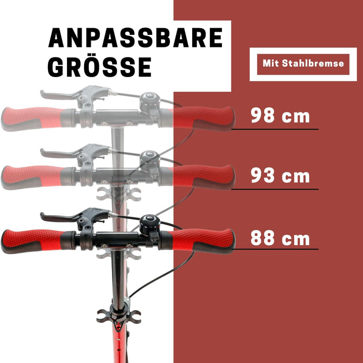 Best Sporting High End Scooter Erwachsene I klappbarer Roller mit Ständer, Handbremse, Klingel und T