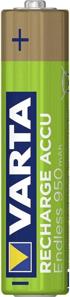 VARTA Recharge Accu Endless Energy AAA Micro Ni-Mh Akku 4er Pack 950 mAh - bis zu 500 Ladezyklen, ge