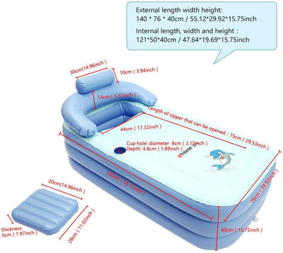 Aufblasbare Badewanne Tragbare Badewanne verdickte Inflatable PVC Faltbad SPA Warm Shower Badewanne