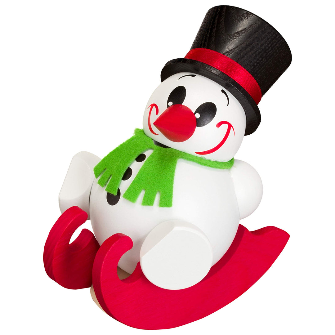 Seiffener Volkskunst | Deko Räuchermännchen | Cool-Man Räuchermann 10 cm | Schneemann | Original Erz