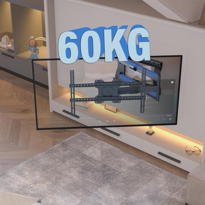 DQ WALLSUPPORT TV Wandhalterung mit 1000 mm extra langem Gelenkarm für 42-85-Zoll-LCD/LED/OLED Flach