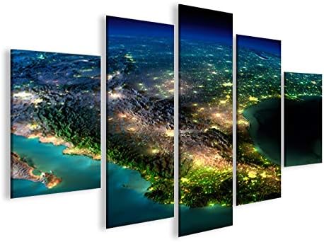 islandburner Bild Bilder auf Leinwand Amerika vom Weltall MF XXL Poster Leinwandbild Wandbild Dekoar