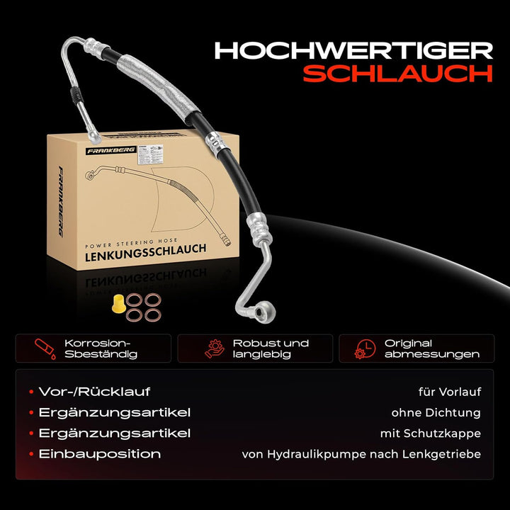 Frankberg Servolenkung Schlauch Benzin Kompatibel mit 7er E38 735i 740i 3.5L 4.4L 1996-2001 Replace#