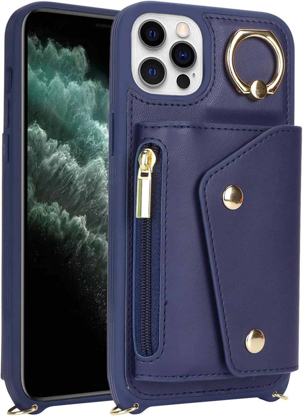 Lipvina Hülle für iPhone 11 Pro Max Hülle mit Band Kartenhalter handyhülle Hülle für iPhone 11 Pro M