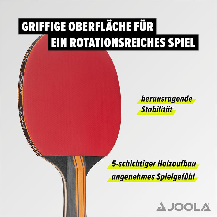 JOOLA Tischtennis Set Classic 2 Tischtennisschläger + 3 Tischtennisbälle + Tischtennishülle, schwarz