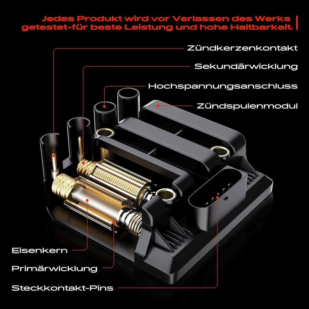 Zündspule Zündmodul mit Zündleitung für Kubistar Kasten X80 Clio II BB_, CB_ Kangoo KC0/1_ Kangoo Ex
