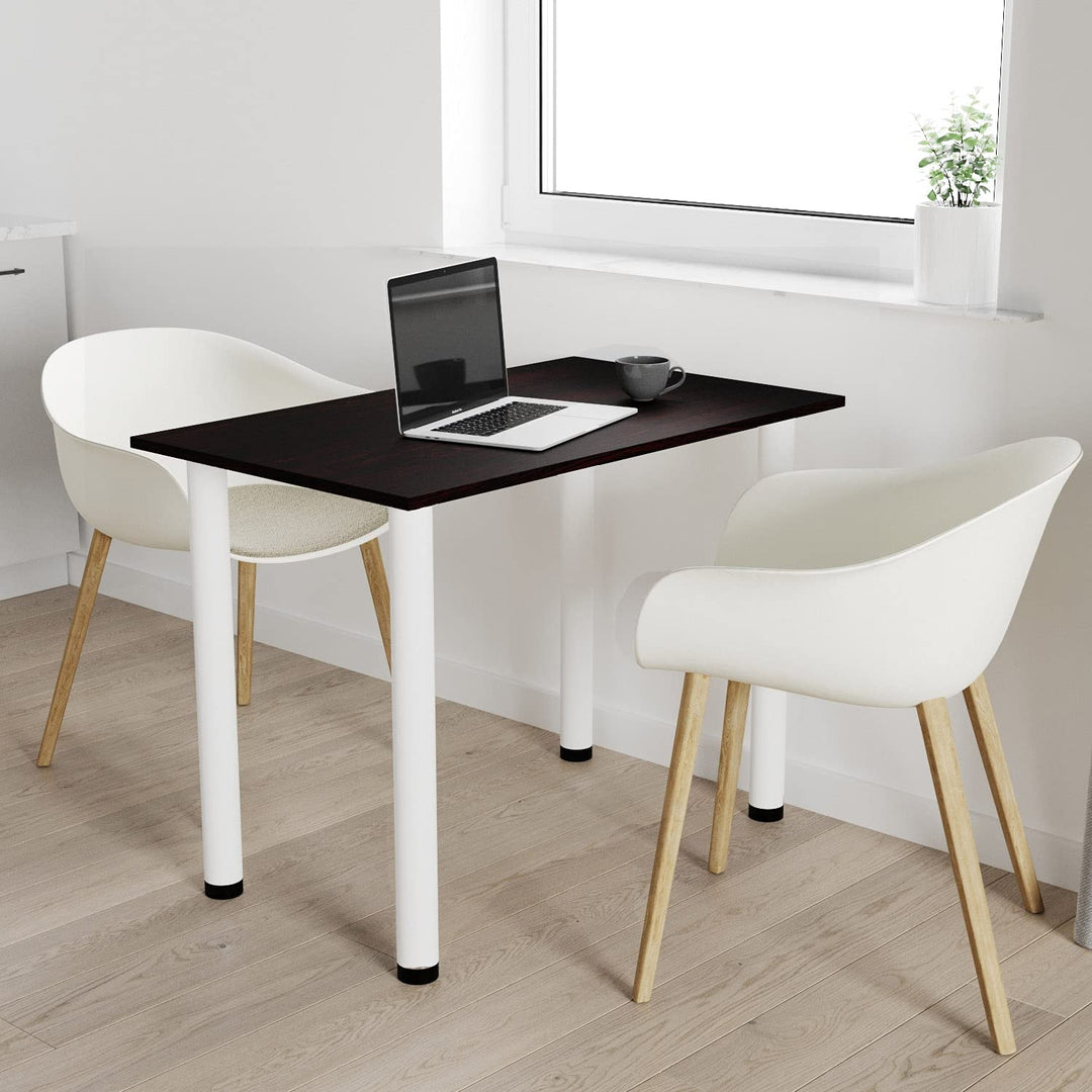 AKKE 70x40 | Esszimmertisch - Esstisch - Tisch mit weissen Beinen - Küchentisch - Bürotisch | WENGE