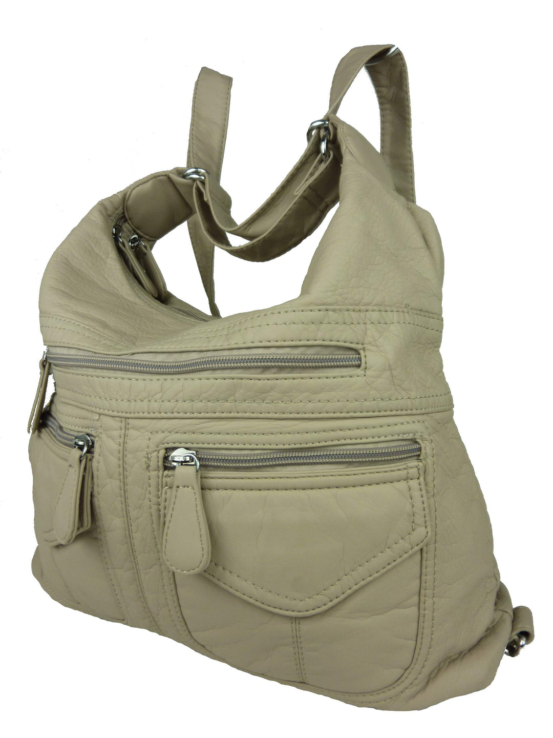kennydoo Rucksacktasche I 2in1 Damen Rucksack und Handtasche in Einem I Schultertasche einfarbig uni