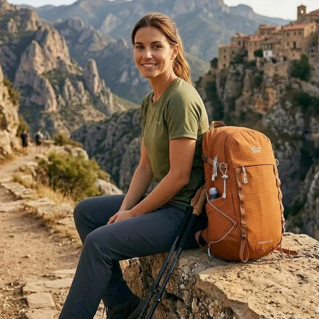 25L Wanderrucksack Damen Herren Reiserucksack Wasserdicht Rucksack Brown, Brown
