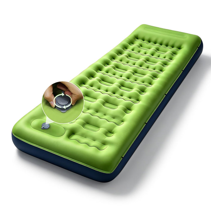 Isomatte Camping, 12 cm Hoch Aufblasbare Luftmatratze mit Integrierten Kopfkissen, Ultraleicht Campi