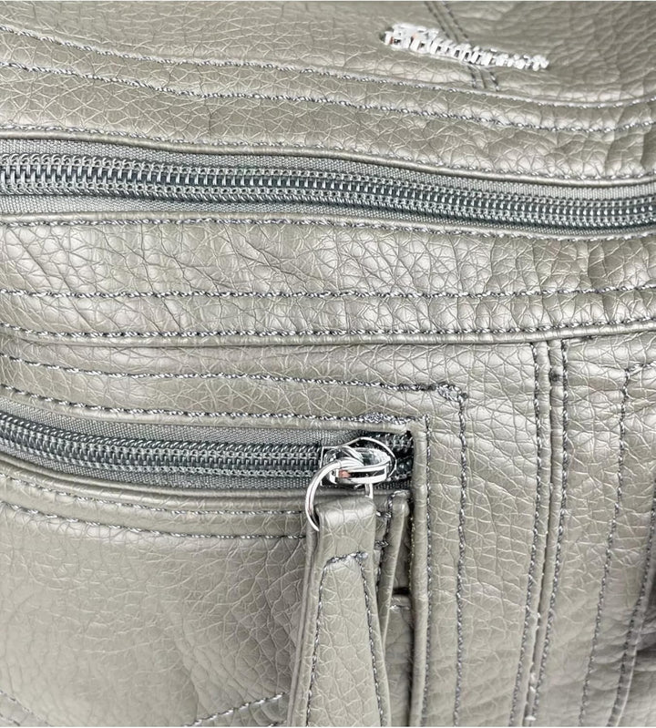 kennydoo Rucksacktasche I 2in1 Damen Rucksack und Handtasche in Einem I Schultertasche einfarbig uni