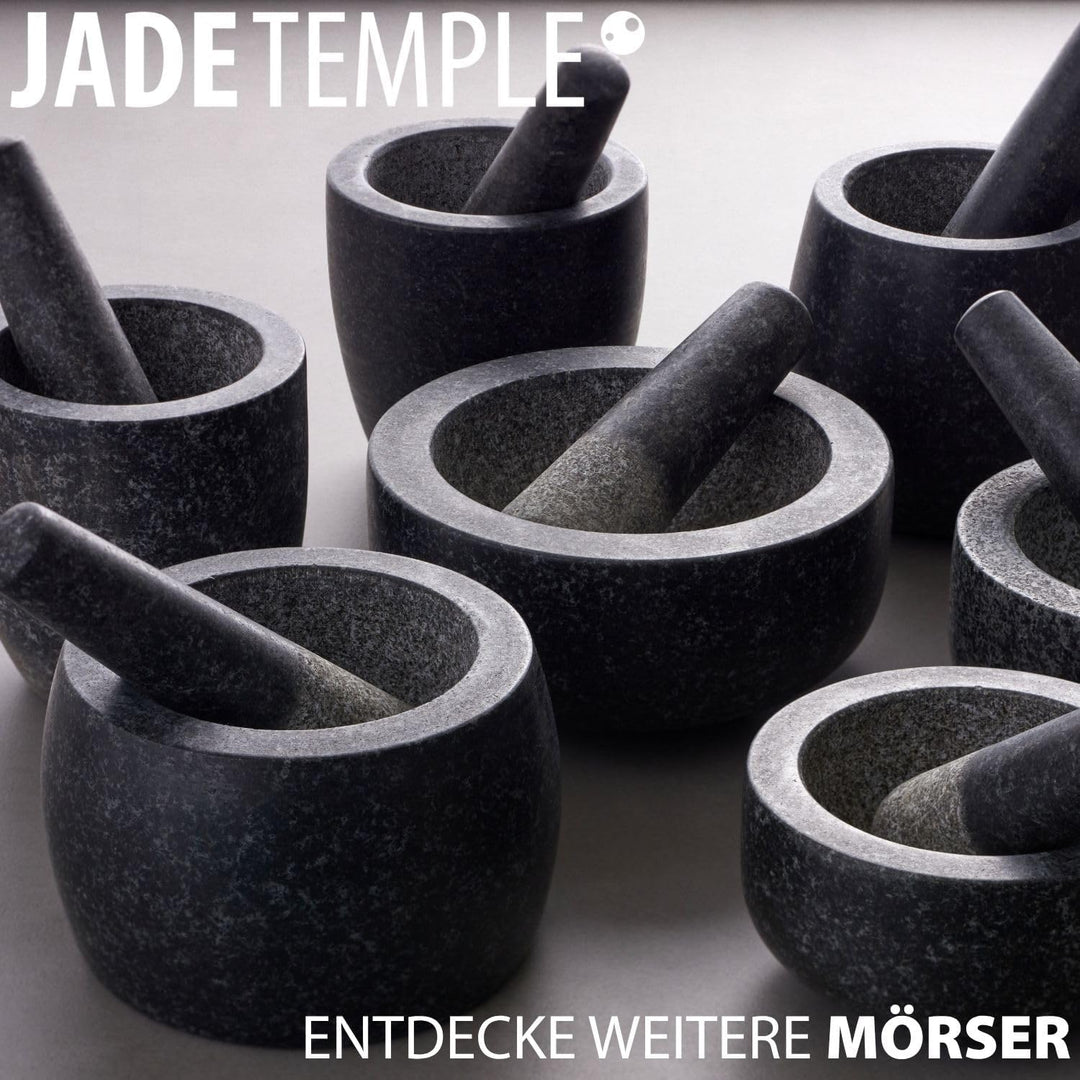 JADE TEMPLE 17204 Steinmörser mit Stössel im Set, effektives und einfaches mörsern,aus massivem Gran