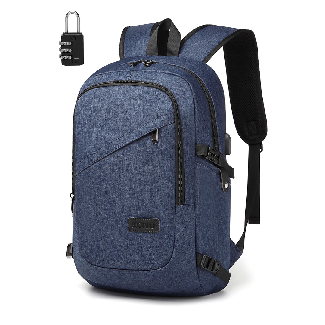 KONO Laptop Rucksack für Herren und Damen, Wasserdichter und Diebstahlsicher Business Laptoprucksack