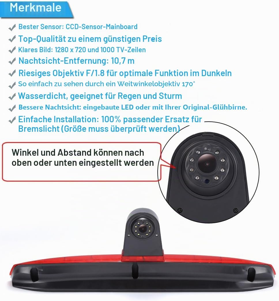 1280 * 720 AHD CVBS Brake Bremsleuchte Auto Kamera Third roof Bremslicht Rückfahrkamera Replacement