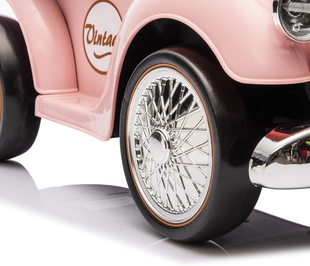 Classic 1930 Rutschauto, 1-3 Jahre, mit Hupe &amp; Eva-Rädern, Rosa, Rosa