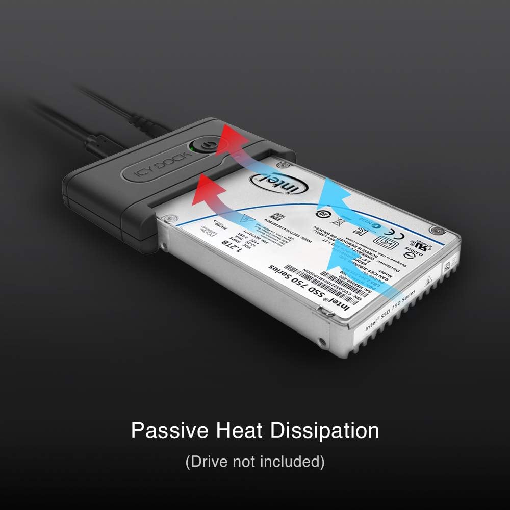 ICY DOCK EZ-Adapter Ex MB931U-1VB - 1x 2,5" U.2 NVMe SSD zu USB 3.2 Gen2 externer Adapter 10Gbps sch