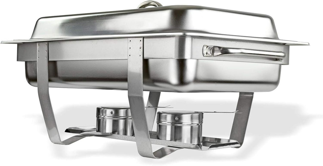 DEMA Speisenwärmer Edelstahl – Warmhaltebehälter, Chafing Dish, Buffetwärmer – 2 Schalen, hygienisch