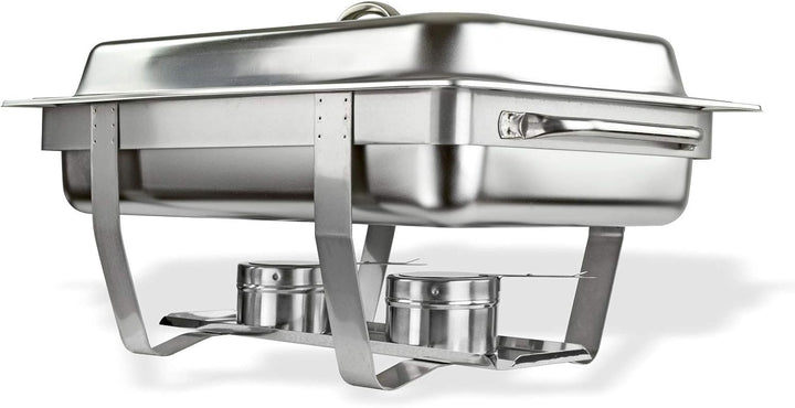 DEMA Speisenwärmer Edelstahl – Warmhaltebehälter, Chafing Dish, Buffetwärmer – 2 Schalen, hygienisch
