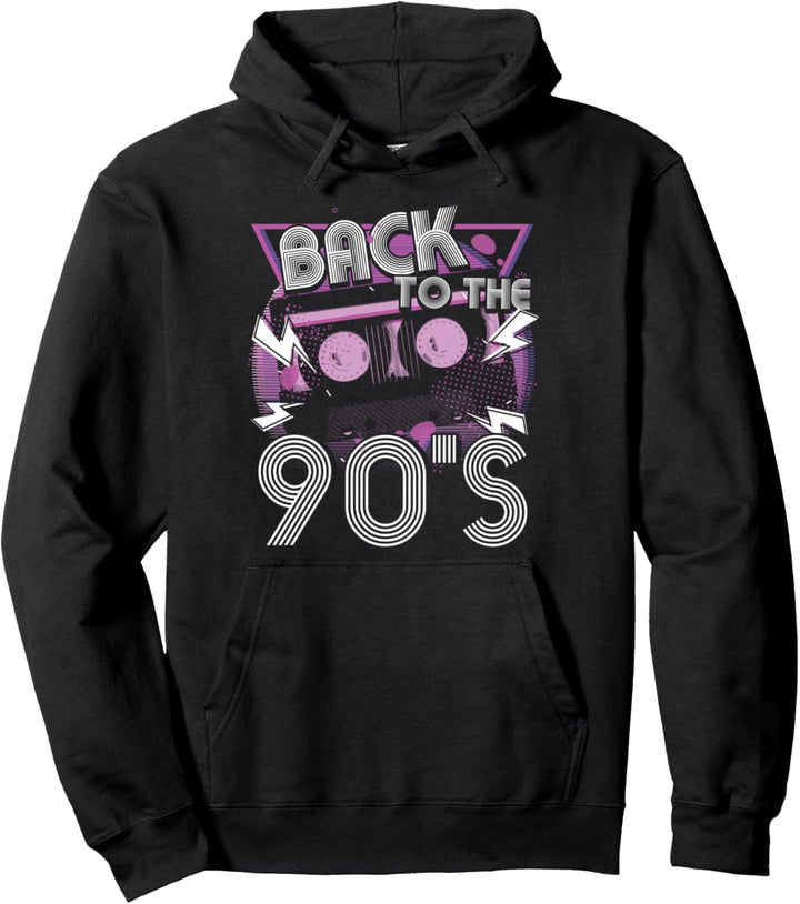 Back to the 90s 90er Disco Funk und Techno Era Vintage Retro Pullover Hoodie