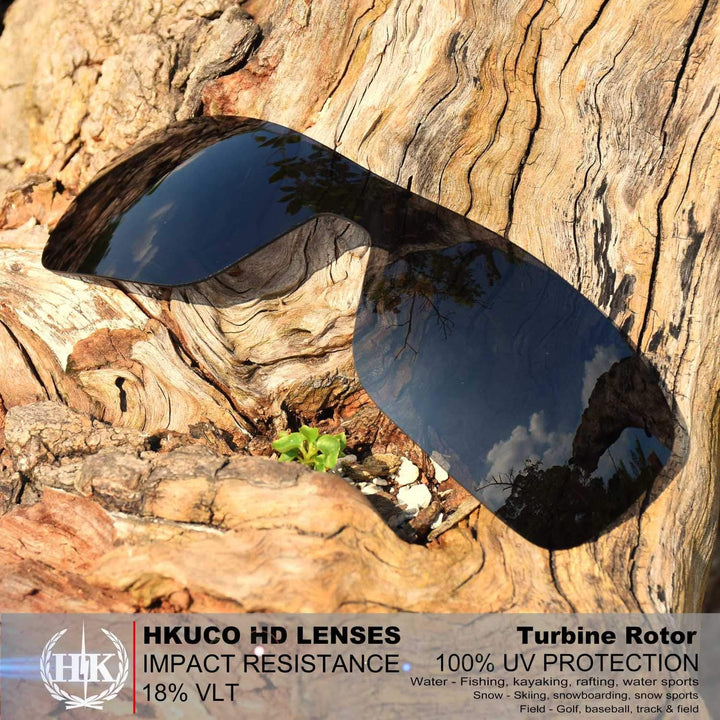 HKUCO Mens Replacement Lenses For Oakley Turbine Rotor Sunglasses Red/Blue/Black, Red/Blue/Black