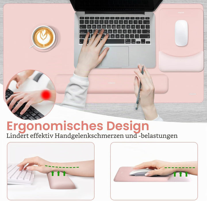 MOSISO Tastatur Mauspad Set,Grosses Mauspad&amp;Rechteckige Tastatur Handgelenkauflage mit Handgelenkauf