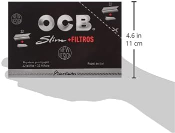 OCB Premium Long Slim Paper schwarz + Tips Zigarettenpapier, Papier, 15 x 15 x 5 cm OCB Schwarz Prem