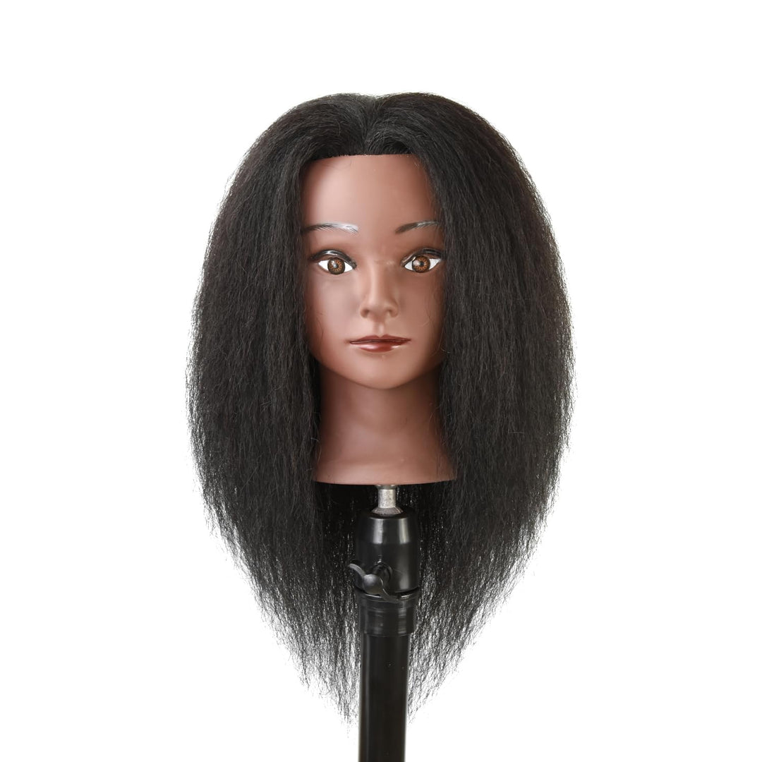 Hairstyle Training Head Afro Mannequin Kopf Frisierkopf Übungskopf 100% Echthaar Trainingsköpfe für
