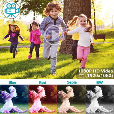 Kriogor Kamera Kinder, wasserdichte Kids Digitalkamera und Videokamera mit HD 1080P/ 8 MP/ 2 Zoll Bi