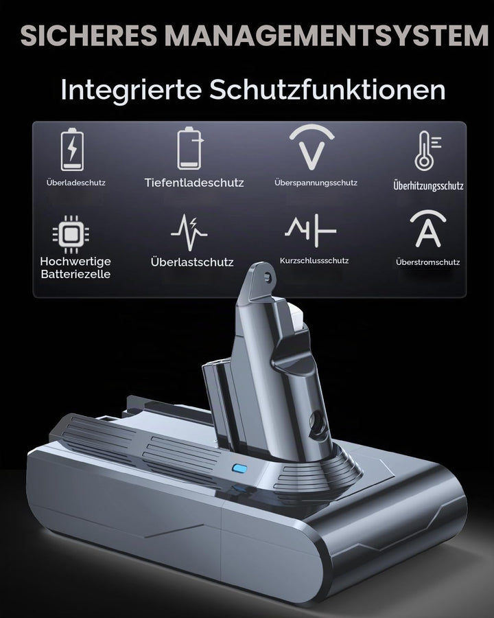 6000mAh Akku kompatibel mit Dyson V6, V6 Motorhead Pro Exclusive, DC62, DC62 Animal/Animalpro, DC74,