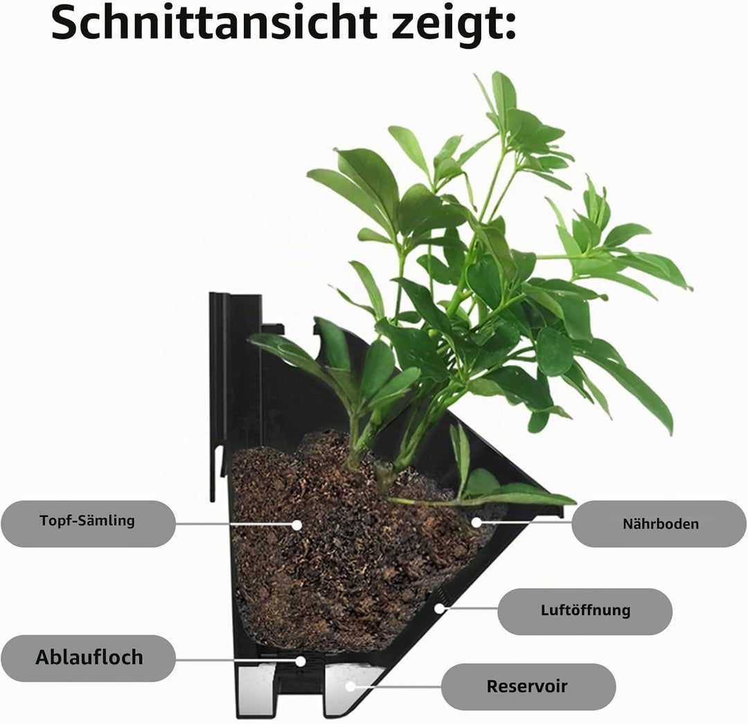 CEIEVER Hängende vertikale Wand Pflanze, Vertikaler Garten Pflanzenwand mit 4 Taschen Wandmontierter