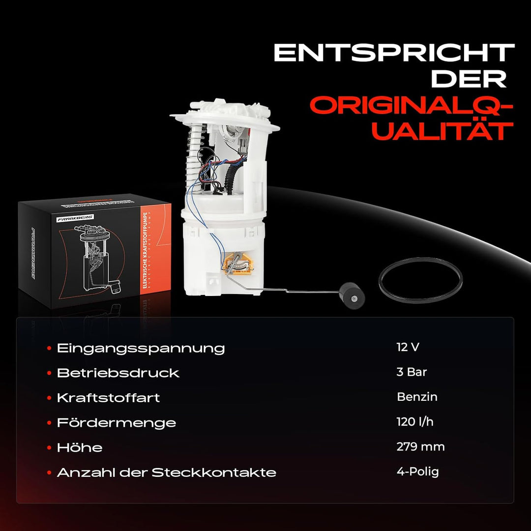 Frankberg Kraftstoffpumpe Benzinpumpe Kraftstoff-Fördereinheit Modul Satz ohne Drucksensor 4-Polig K