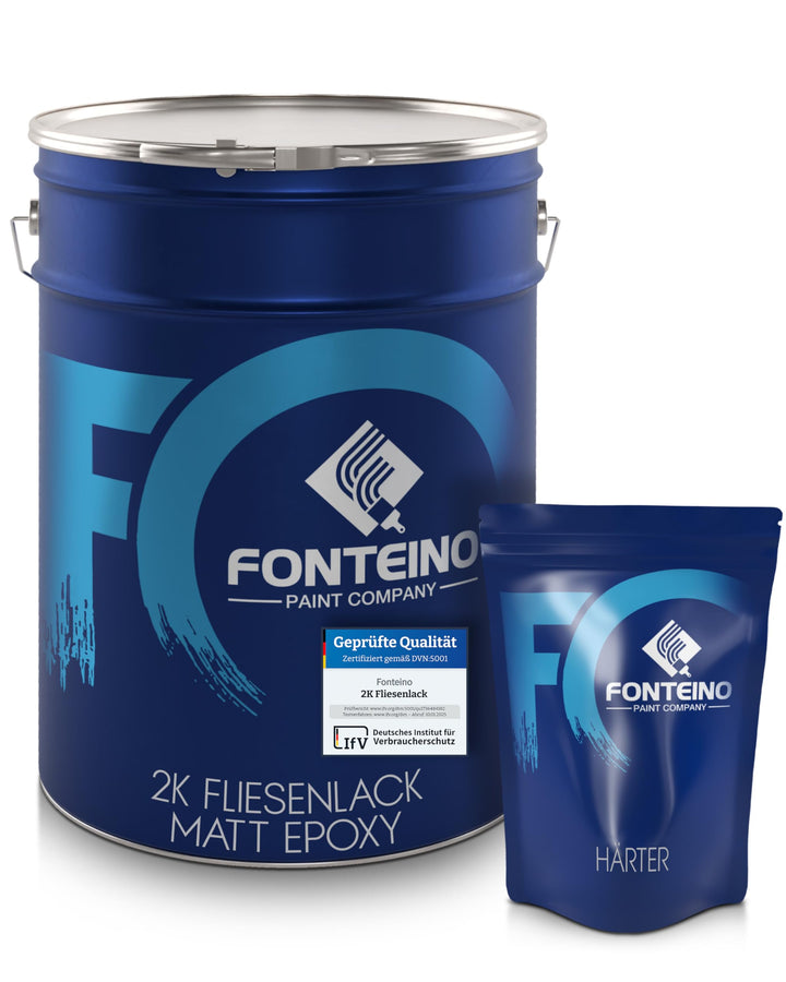 Fonteino 2K Fliesenlack Anthrazit MATT RAL 7016 für Küche Badezimmer Wandfliesen Bodenfliesen - 2,5K