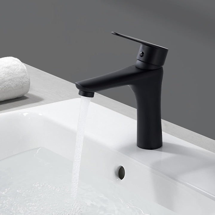 Wasserhahn Bad Schwarz, Waschtischarmatur Bad Armatur Mischbatterie Waschbeckenarmatur Schwarz Einhe