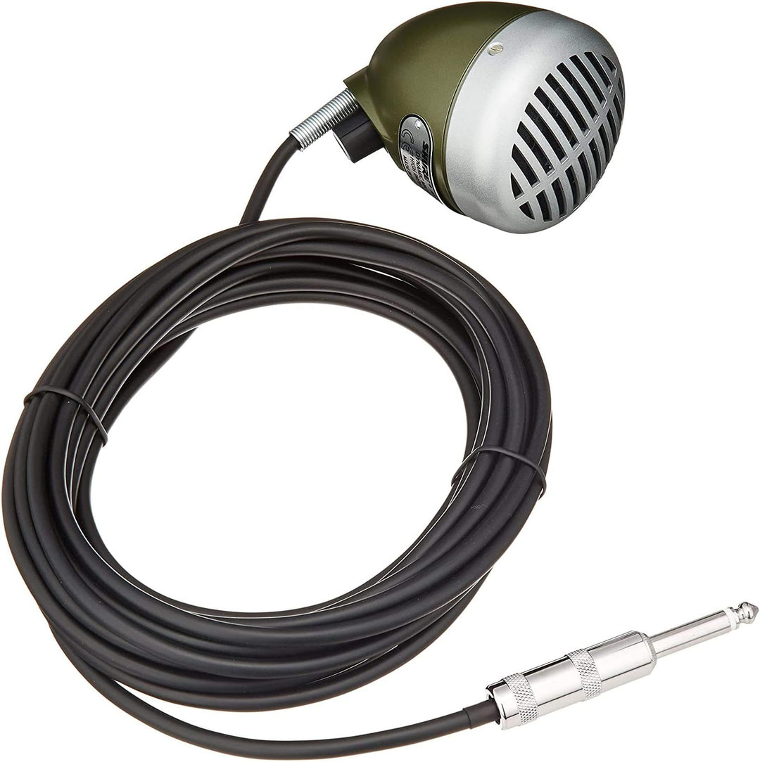 Shure 520DX Green Bullet Dynamisches Mikrofon für Blues-Harmonica-Player, Omnidirectional-Aufnahmemu