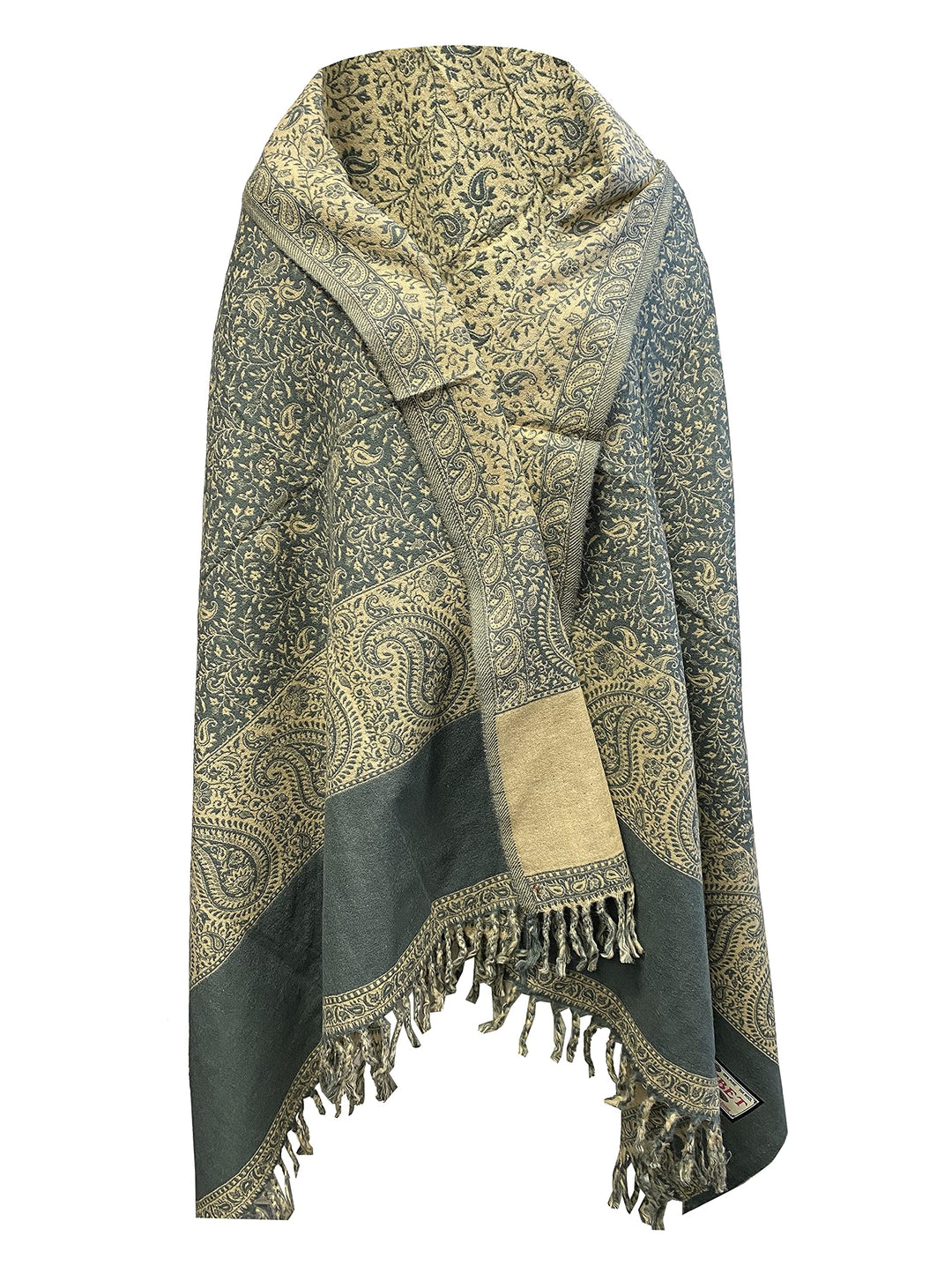 TI Halstuch aus reiner Yakwolle, Vintage-Stil, Blumenmuster, Dekoration, Wolle, Unisex, doppelseitig